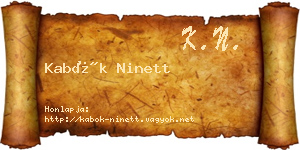 Kabók Ninett névjegykártya